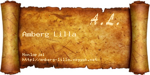 Amberg Lilla névjegykártya